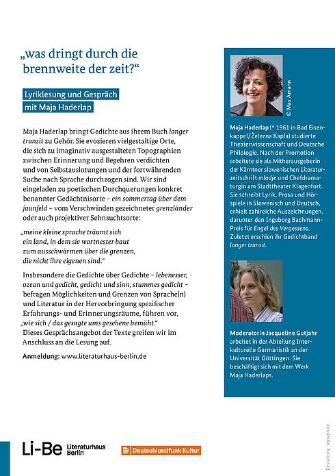 Maja Haderlap »langer transit«